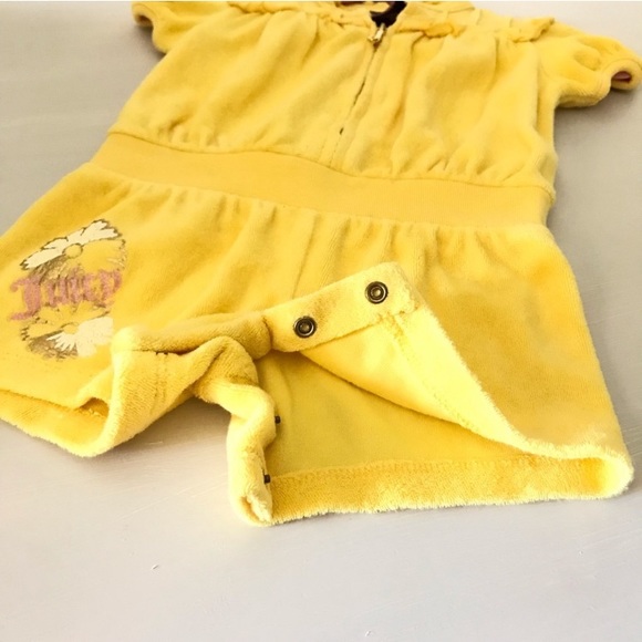 Couture Soft Yellow Terry Baby Romper - Picture 2 of 7
